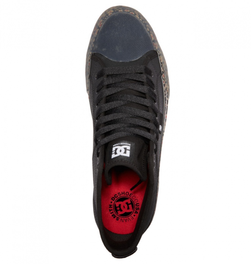 Basket DC Manual HI High Tops Evan Smith Noir Rouge Homme | VLV-3652423