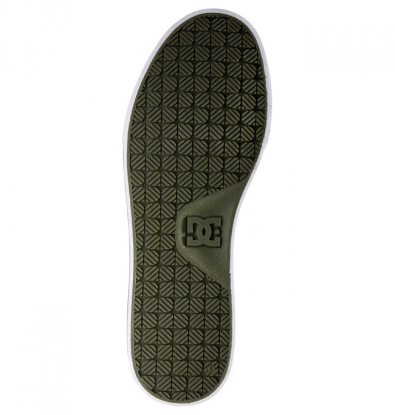 Basket DC Anvil Tela Vert Olive Blanche Homme | EOG-6052280