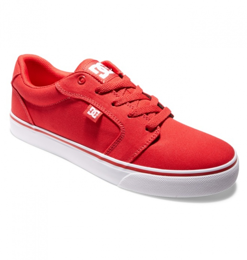 Basket DC Anvil Tela Rouge Blanche Homme | TIP-0055046