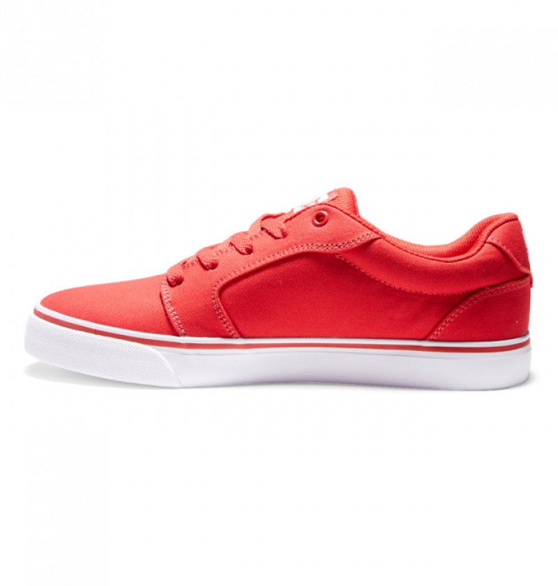 Basket DC Anvil Tela Rouge Blanche Homme | TIP-0055046