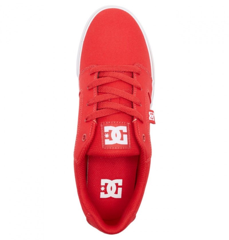 Basket DC Anvil Tela Rouge Blanche Homme | TIP-0055046