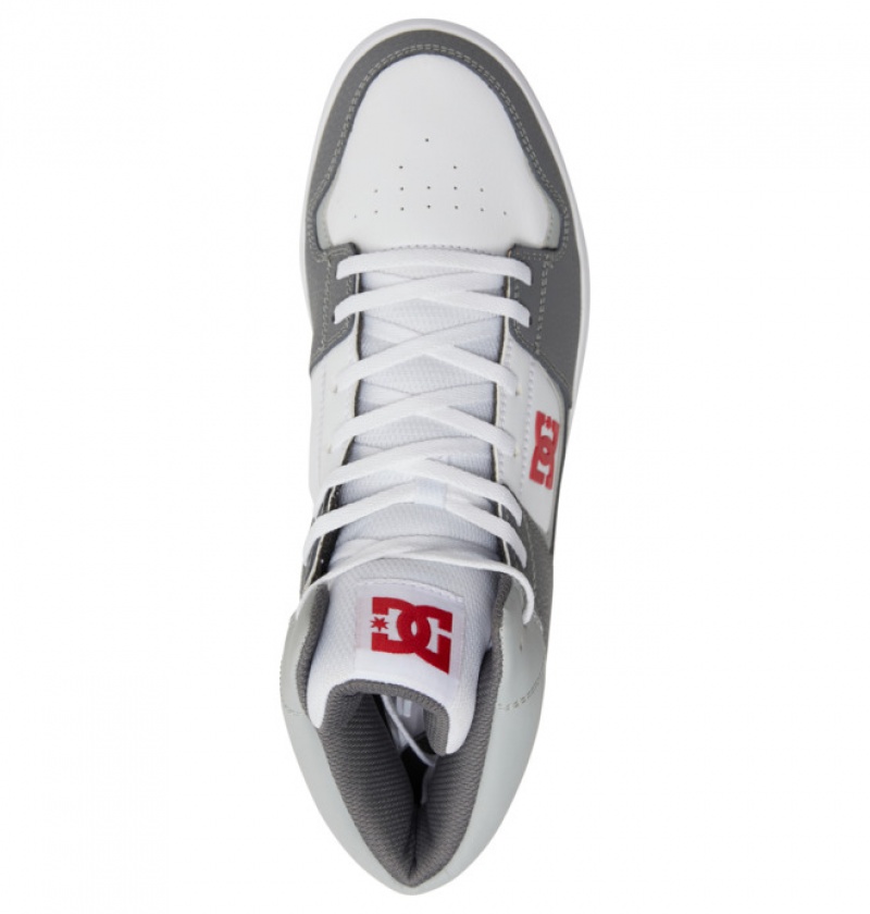 Basket DC Cure High Tops Blanche Grise Rouge Homme | DMN-9878259