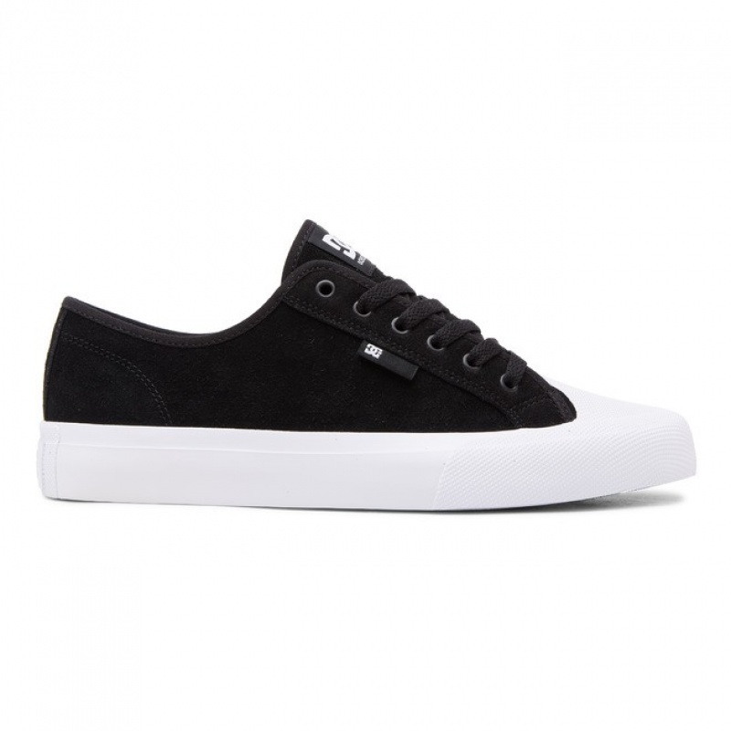 Basket DC Manual RT S Daim Skate Noir Blanche Homme | QOJ-3689016