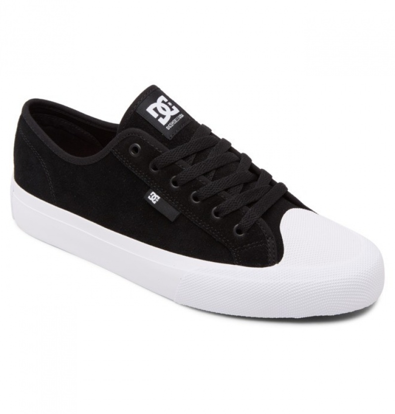 Basket DC Manual RT S Daim Skate Noir Blanche Homme | QOJ-3689016