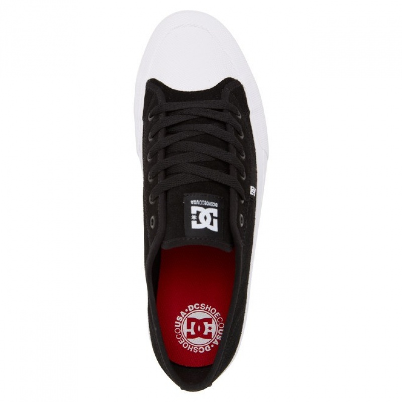 Basket DC Manual RT S Daim Skate Noir Blanche Homme | QOJ-3689016