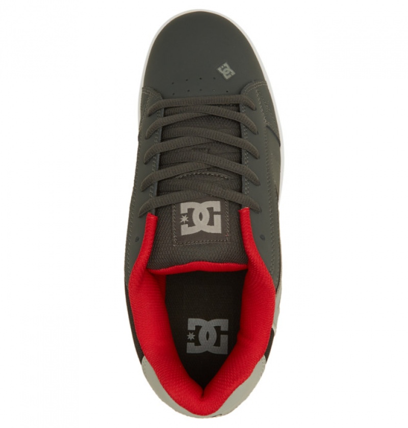 Basket DC Net Grise Noir Rouge Homme | FHM-6584710