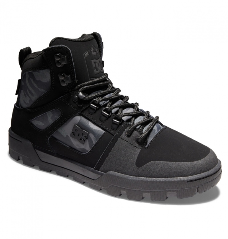 Botte Hiver DC Pure High-Top D'eau-Resistant Noir Grise Homme | FSF-6917316