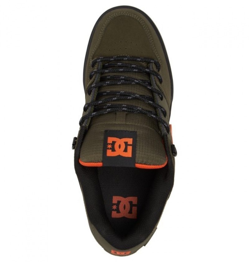 Botte Hiver DC Pureized Skate Vert Olive Orange Homme | DNG-1205671