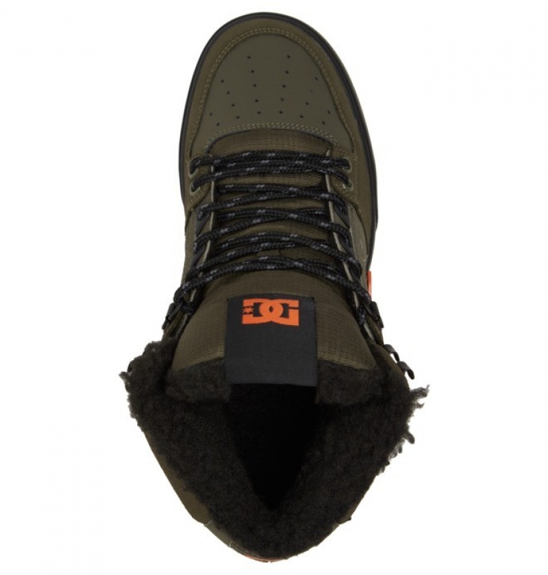 Botte Hiver DC Pure High Tops Vert Olive Orange Homme | OWP-2620381