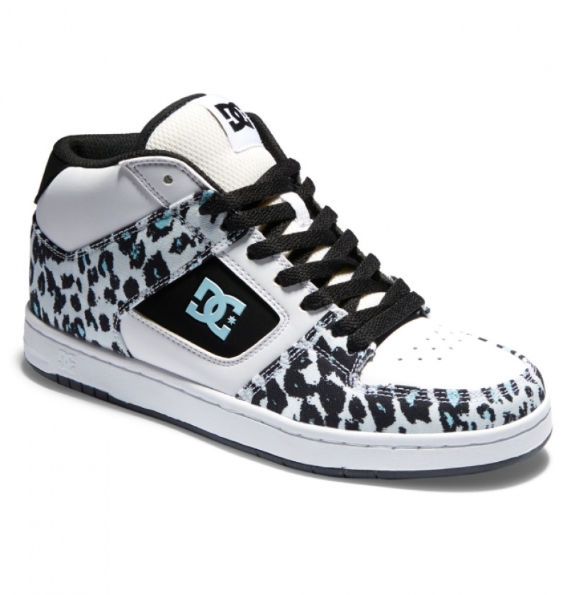 Basket DC Manteca 4 MID Mid-Top Bleu Clair Noir Blanche Femme | GNN-1023199