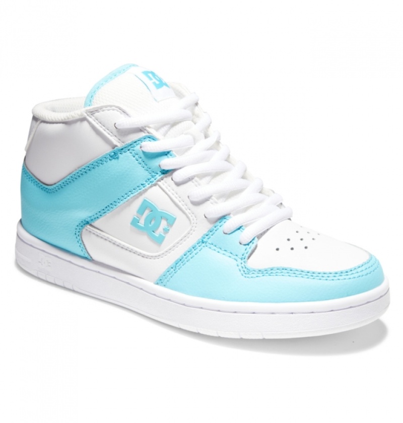 Basket DC Manteca 4 MID Mid-Top Blanche Bleu Femme | KIN-2284474