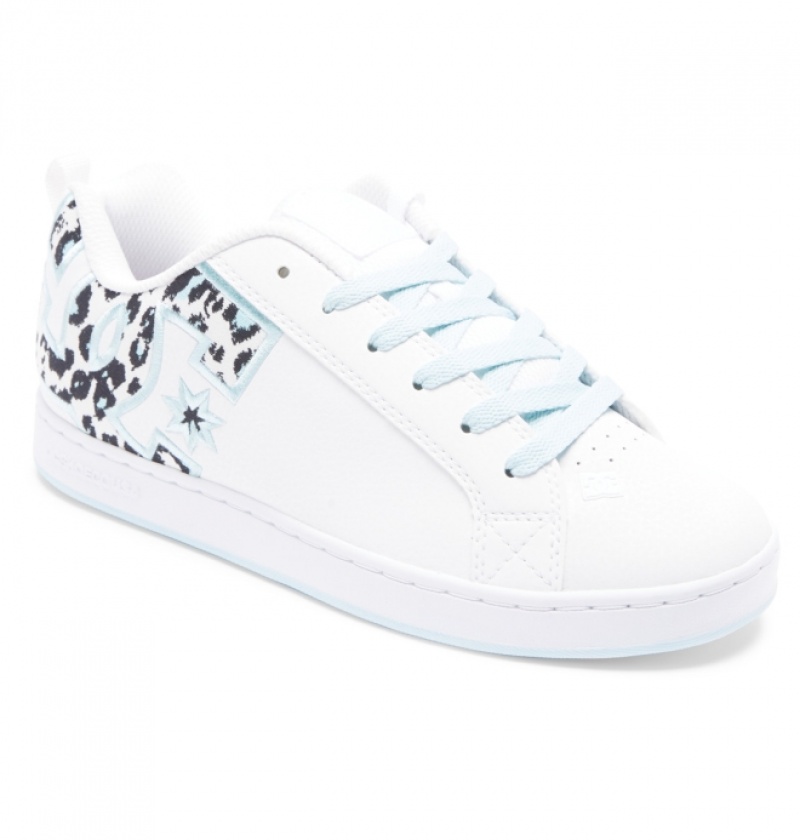 Basket DC Court Graffik Bleu Clair Blanche Femme | SSB-1529334