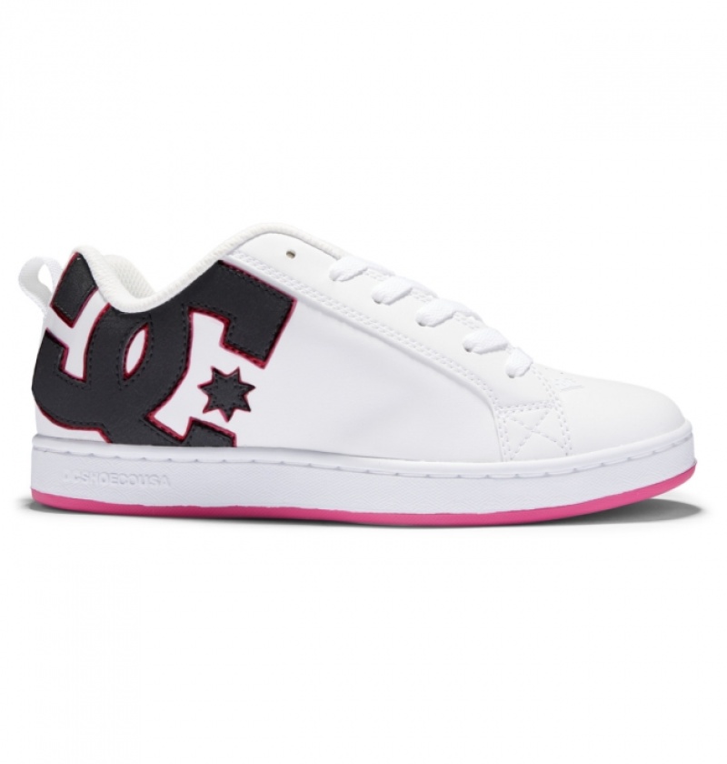 Basket DC Court Graffik Noir Blanche Rose Femme | TVN-5552407