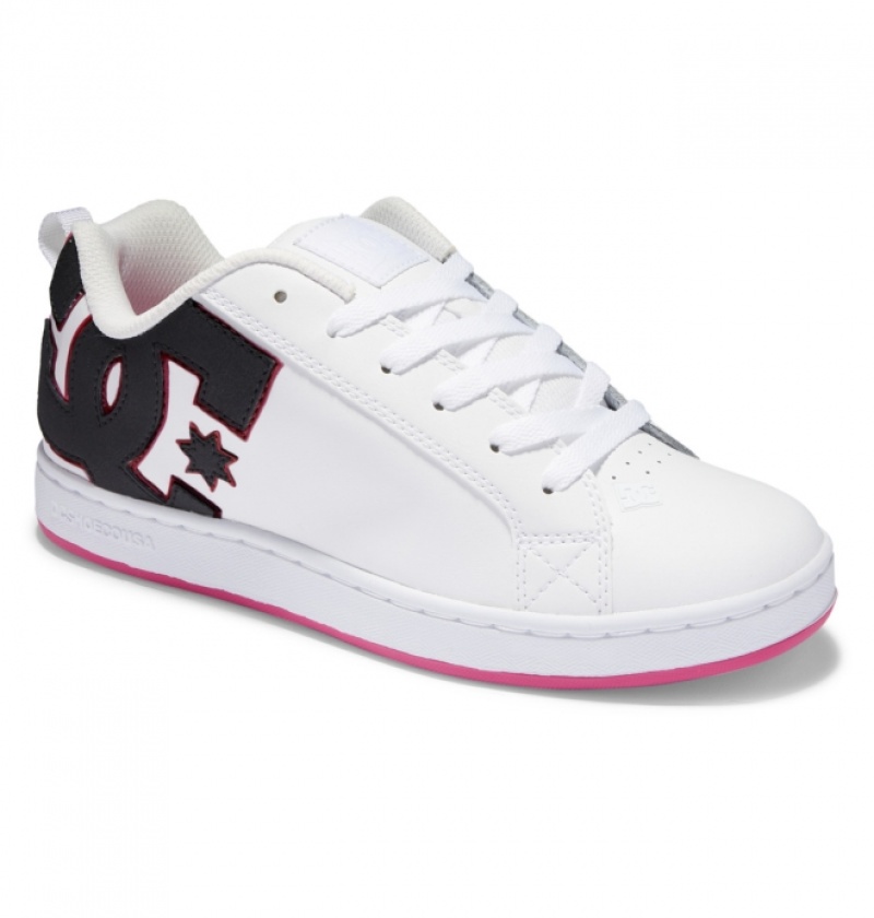 Basket DC Court Graffik Noir Blanche Rose Femme | TVN-5552407