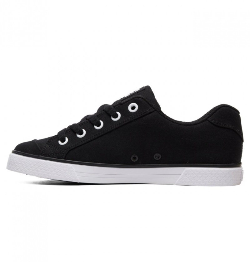 Basket DC Chelsea Tela Noir Blanche Femme | ERI-1631304