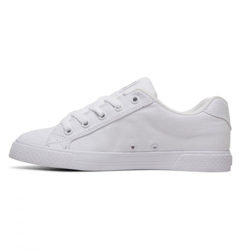 Basket DC Chelsea Tela Blanche Argent Femme | IYI-7724120