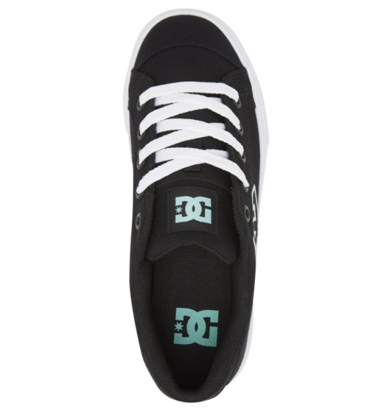 Basket DC Chelsea Noir Turquoise Clair Femme | UUK-7787523