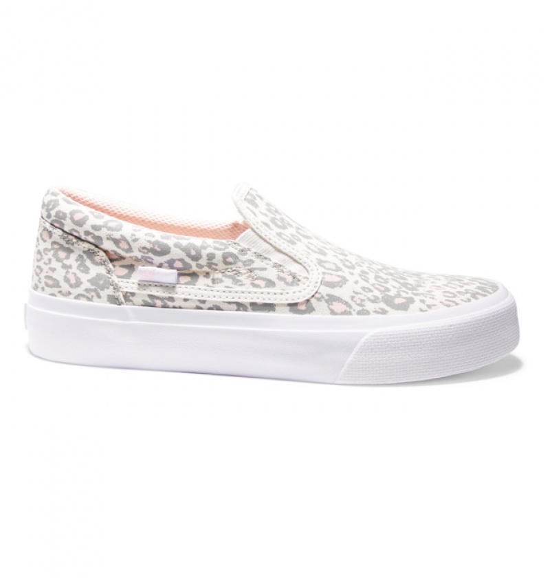 Basket DC Trase Slip On Plateforme Grise Rose Femme | OBR-0633688