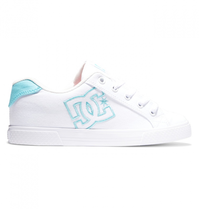 Basket DC Chelsea Blanche Bleu Femme | PKD-8411298