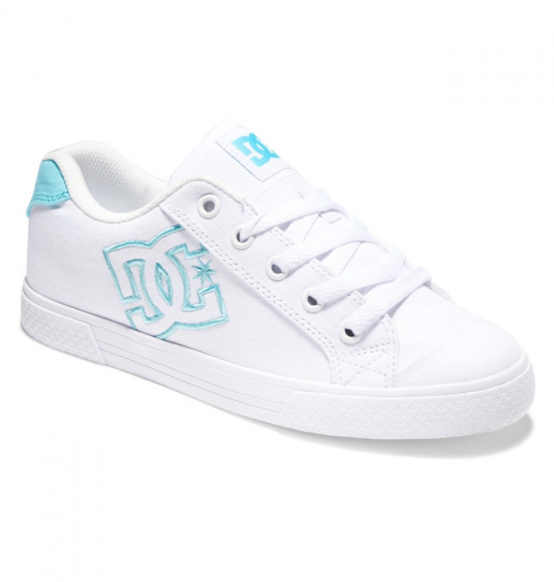 Basket DC Chelsea Blanche Bleu Femme | PKD-8411298