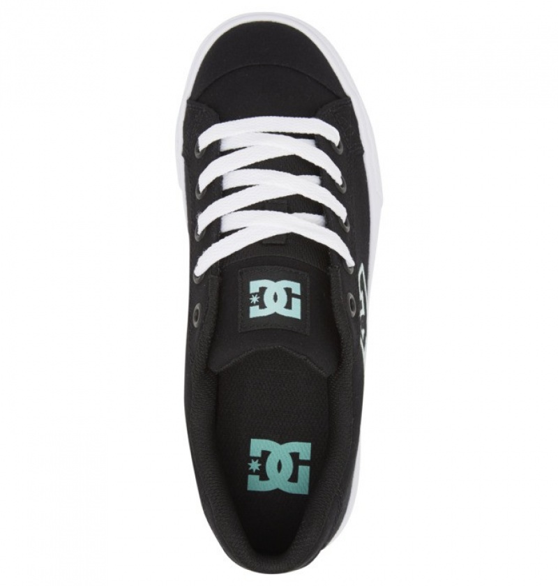 Basket DC Chelsea Noir Turquoise Clair Femme | PYK-3949481