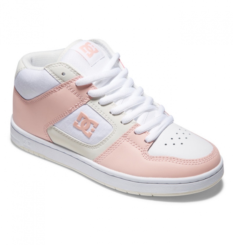 Basket DC Manteca 4 MID Blanche Rose Femme | REH-4719306