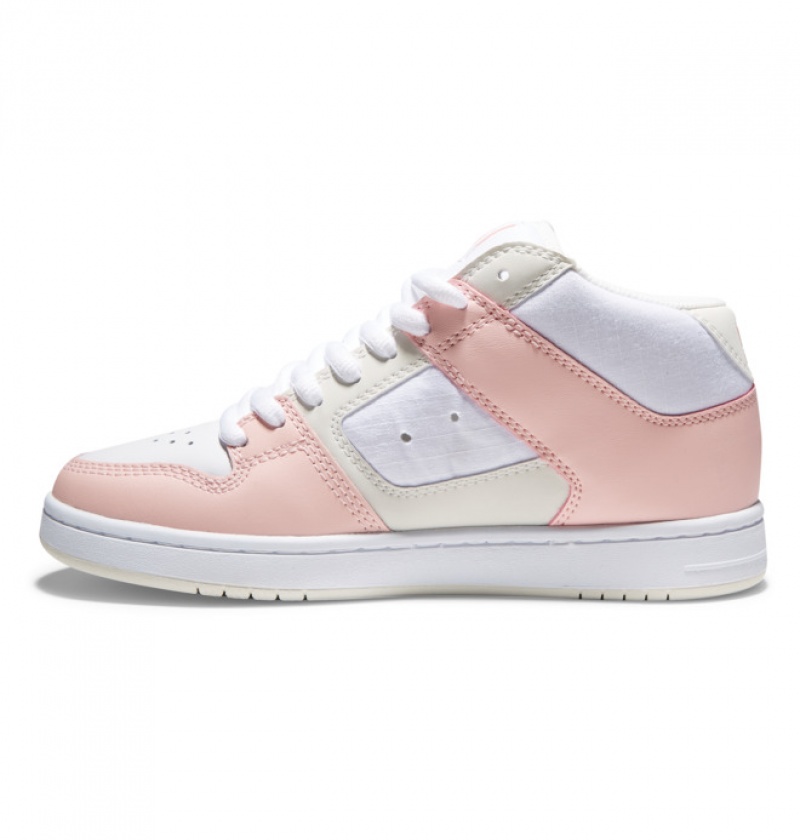 Basket DC Manteca 4 MID Blanche Rose Femme | REH-4719306