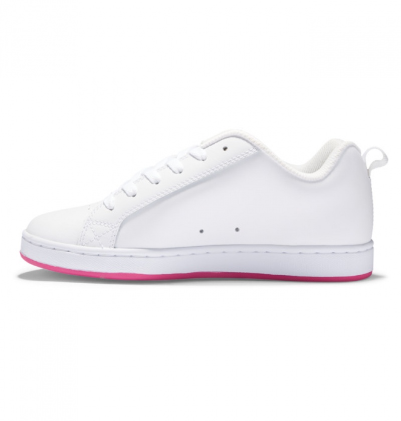 Basket DC Court Graffik Noir Blanche Rose Femme | YOE-6846684