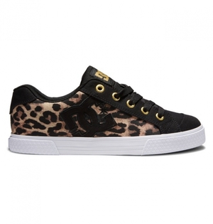 Basket DC Chelsea Noir Leopard Femme | MVO-4590182