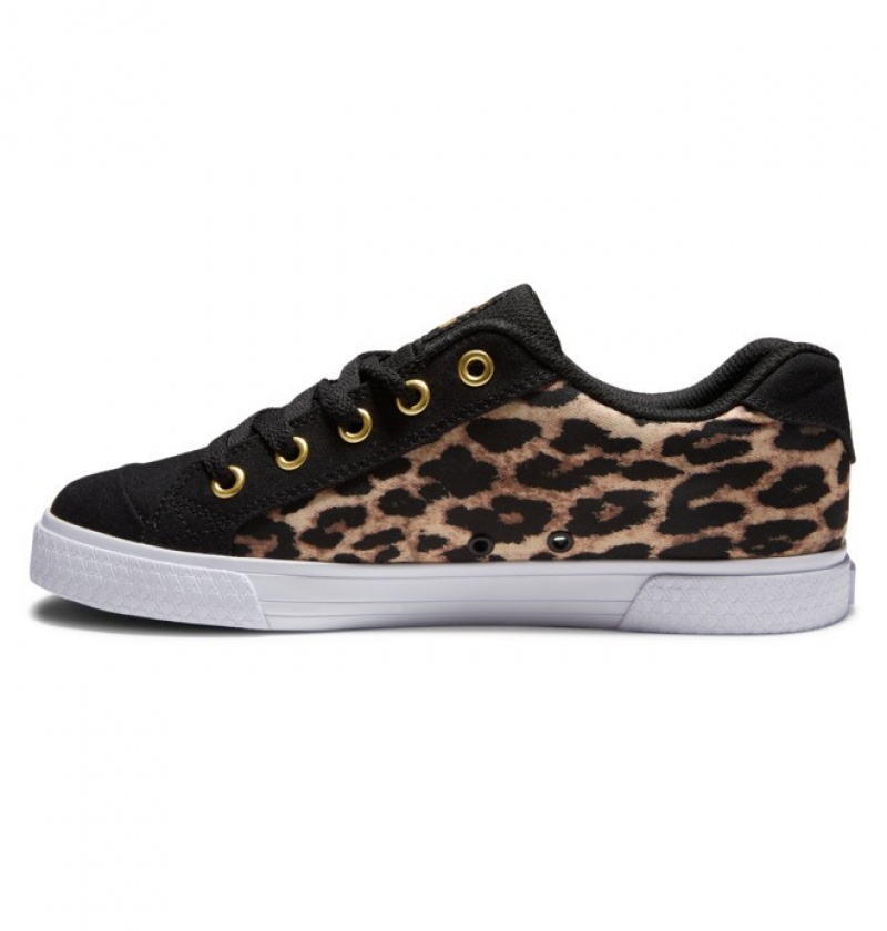 Basket DC Chelsea Noir Leopard Femme | MVO-4590182